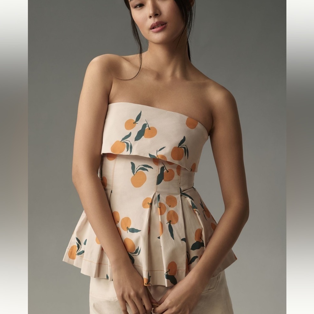 Anthropologie Maeve Dylan Mierzwinski Strapless Foldover Structured top XL NWT